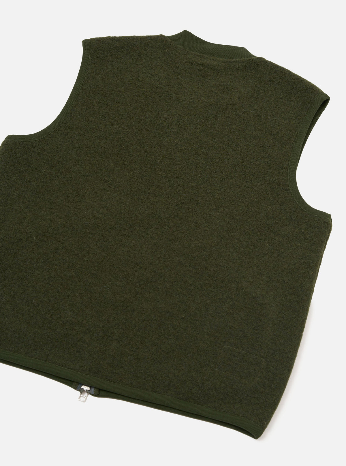 ZIP WAISTCOAT WOOL OLIVE