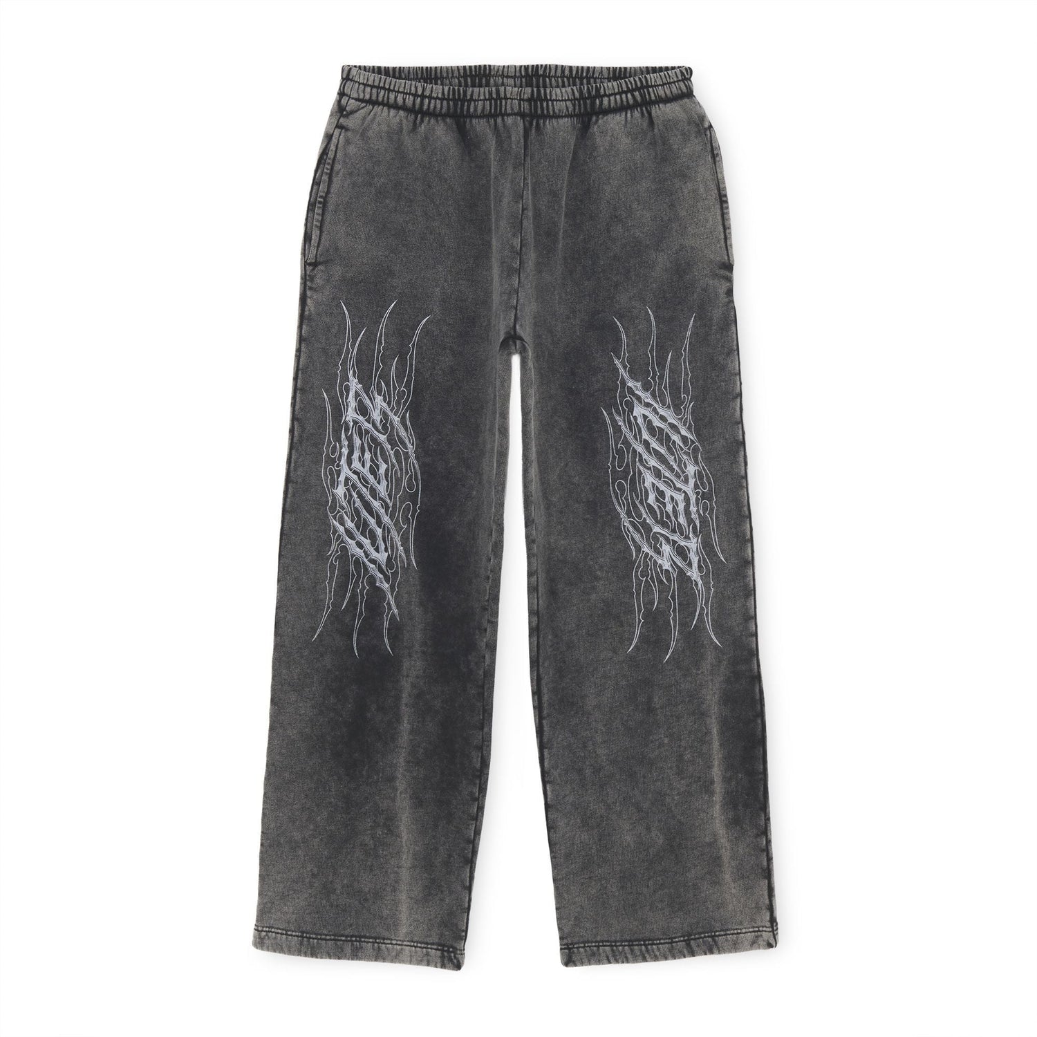 BLACK TRIBAL MARBLE WIDE SWEATPANTS