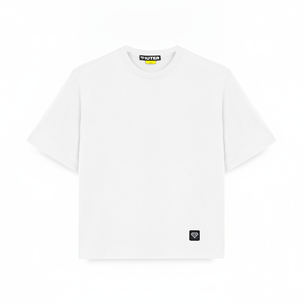 LABEL RIBBED TEE WHITE