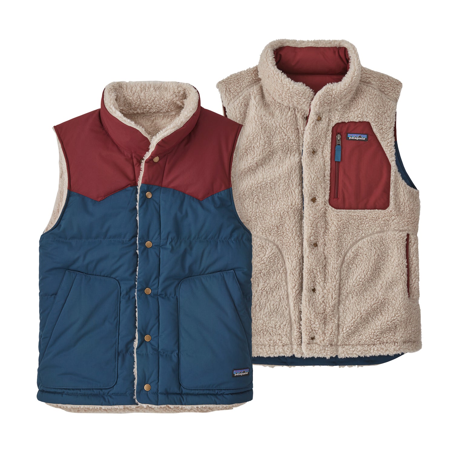 M'S REVERSIBLE BIVY DOWN VEST TIDEPOOL BLUE