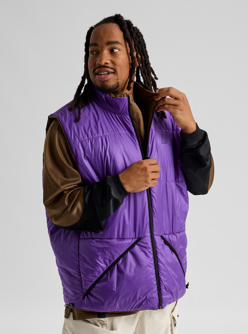 B RVRS INSULATED VEST EARTH SHIP BROWN