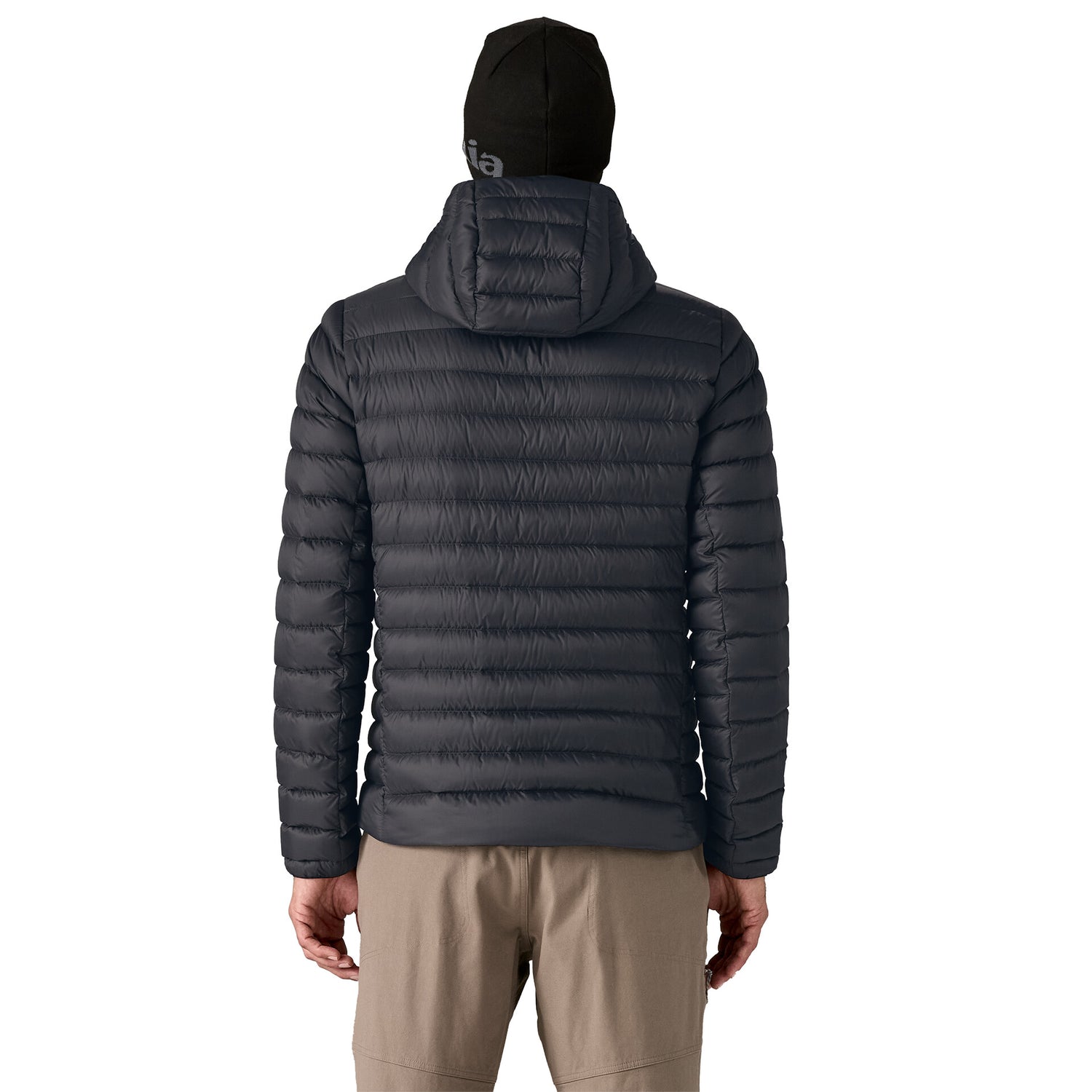 M'S DOWN SWEATER HOODY BLACK