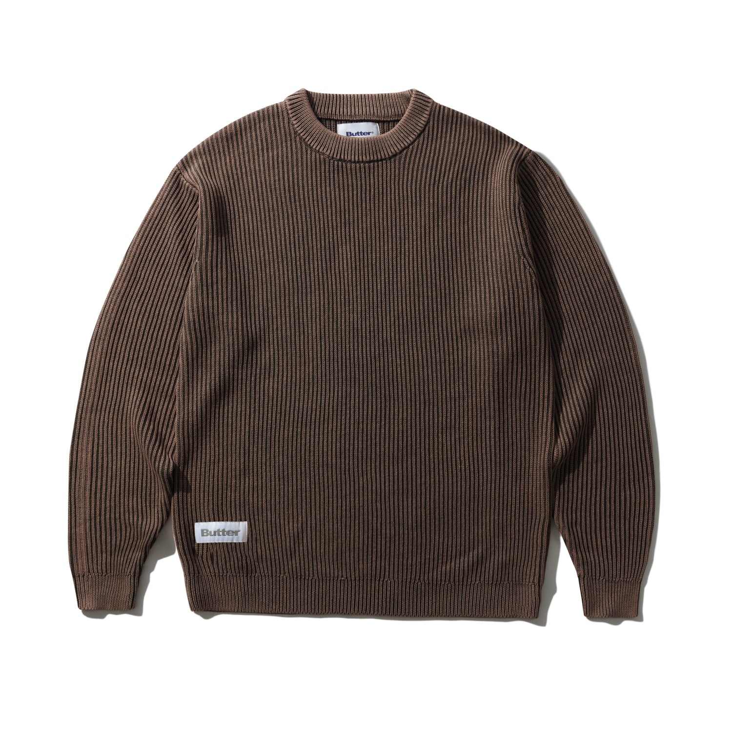 BLEACH KNIT SWEATER BROWN