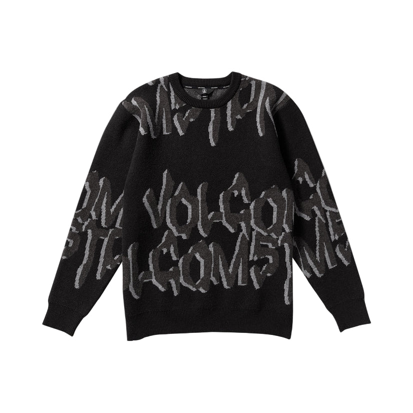STONE JACQUARD SWEATER BLACK