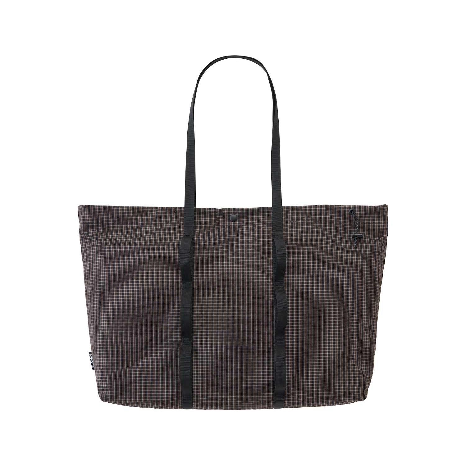 PLAID CLIMBING TOTE DEEP BROWN
