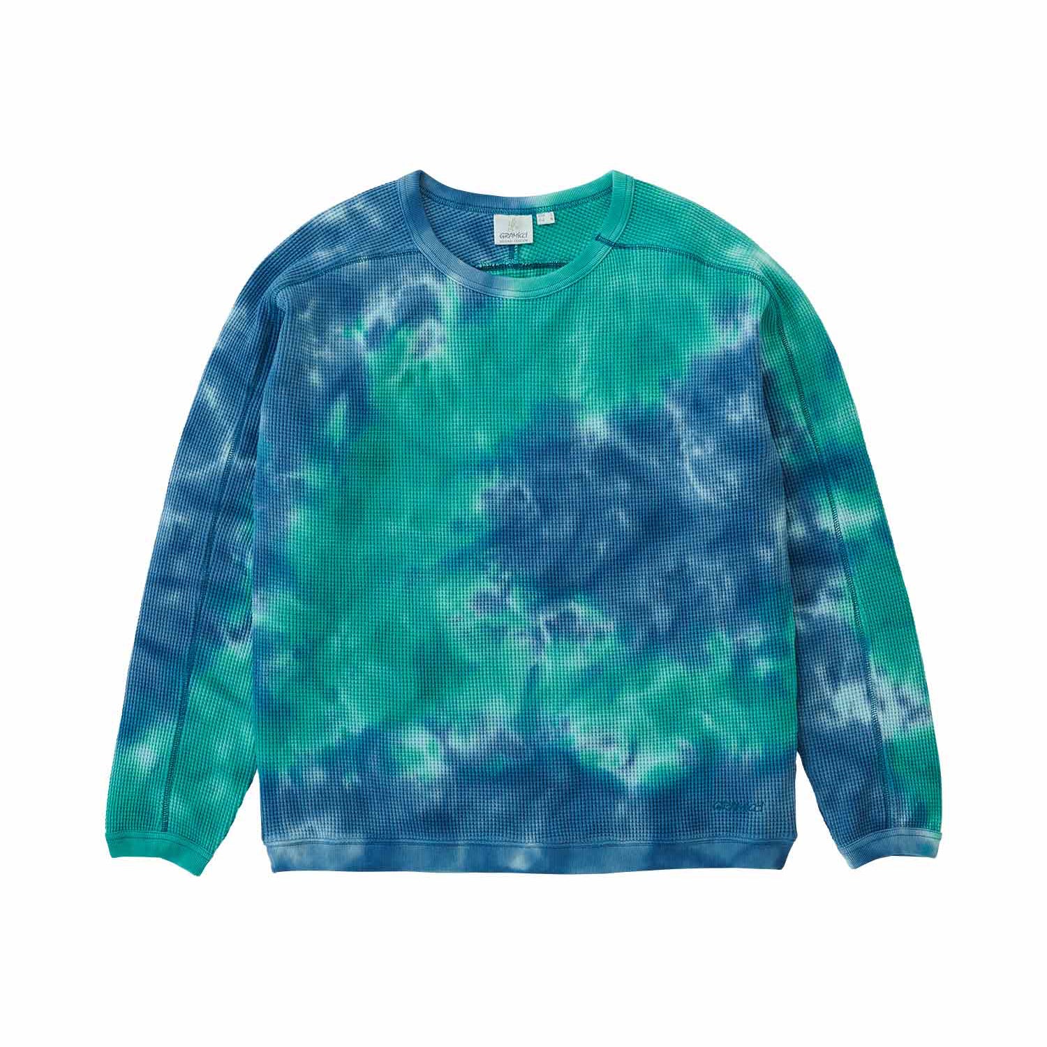 WAFFLE CREW TURQUOISE TIE-DYE