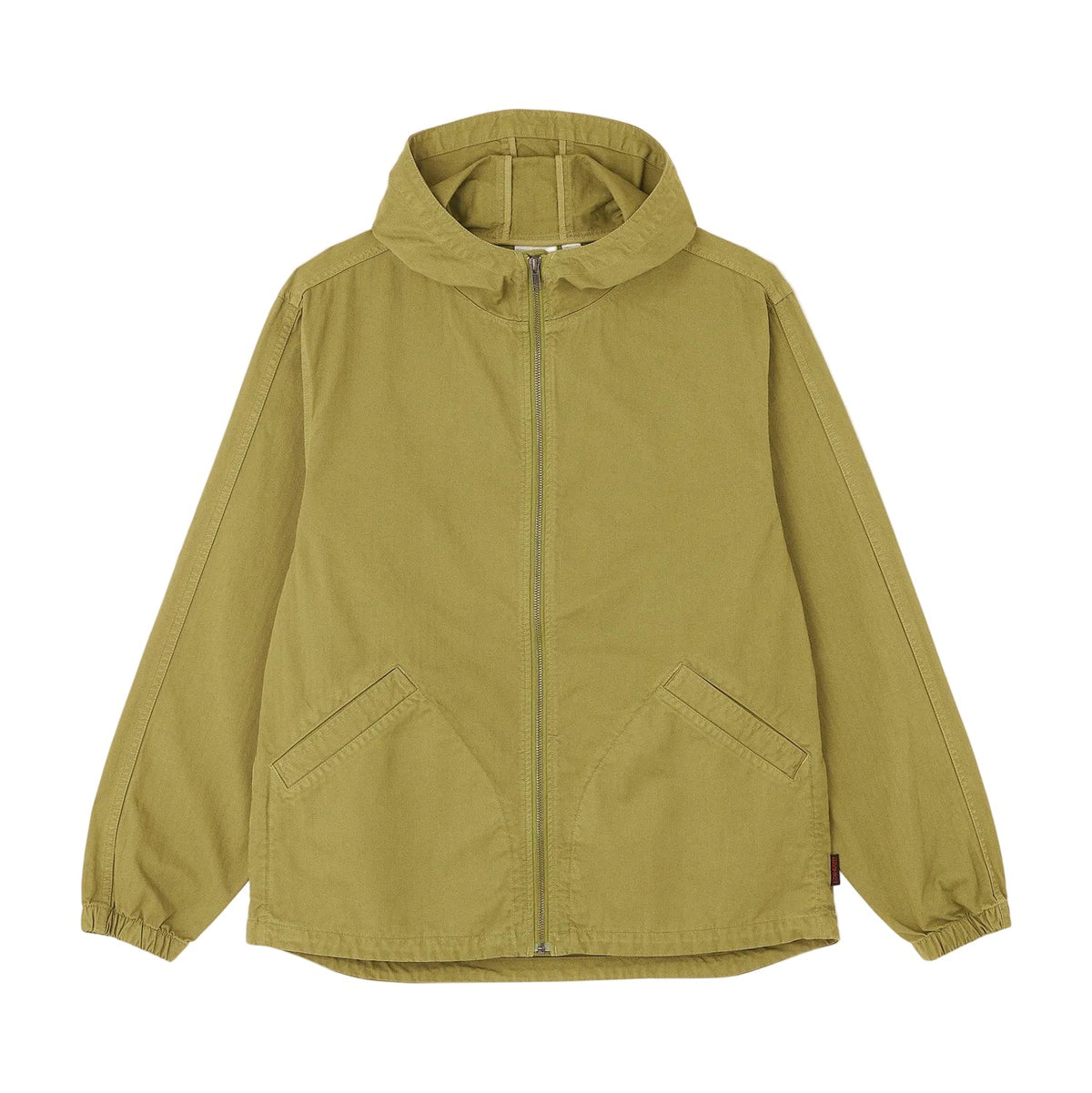 HERRINGBONE HOODED JACKET OLIVE DRAB