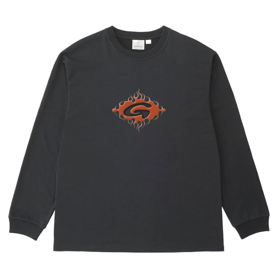 FLAMES L/S TEE VINTAGE BLACK