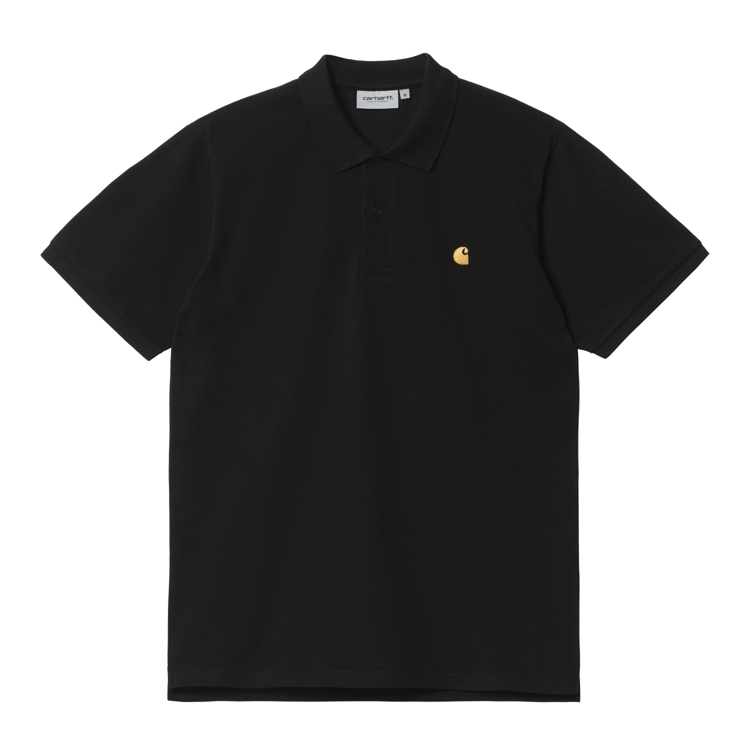 S/S CHASE PIQUE POLO BLACK / GOLD