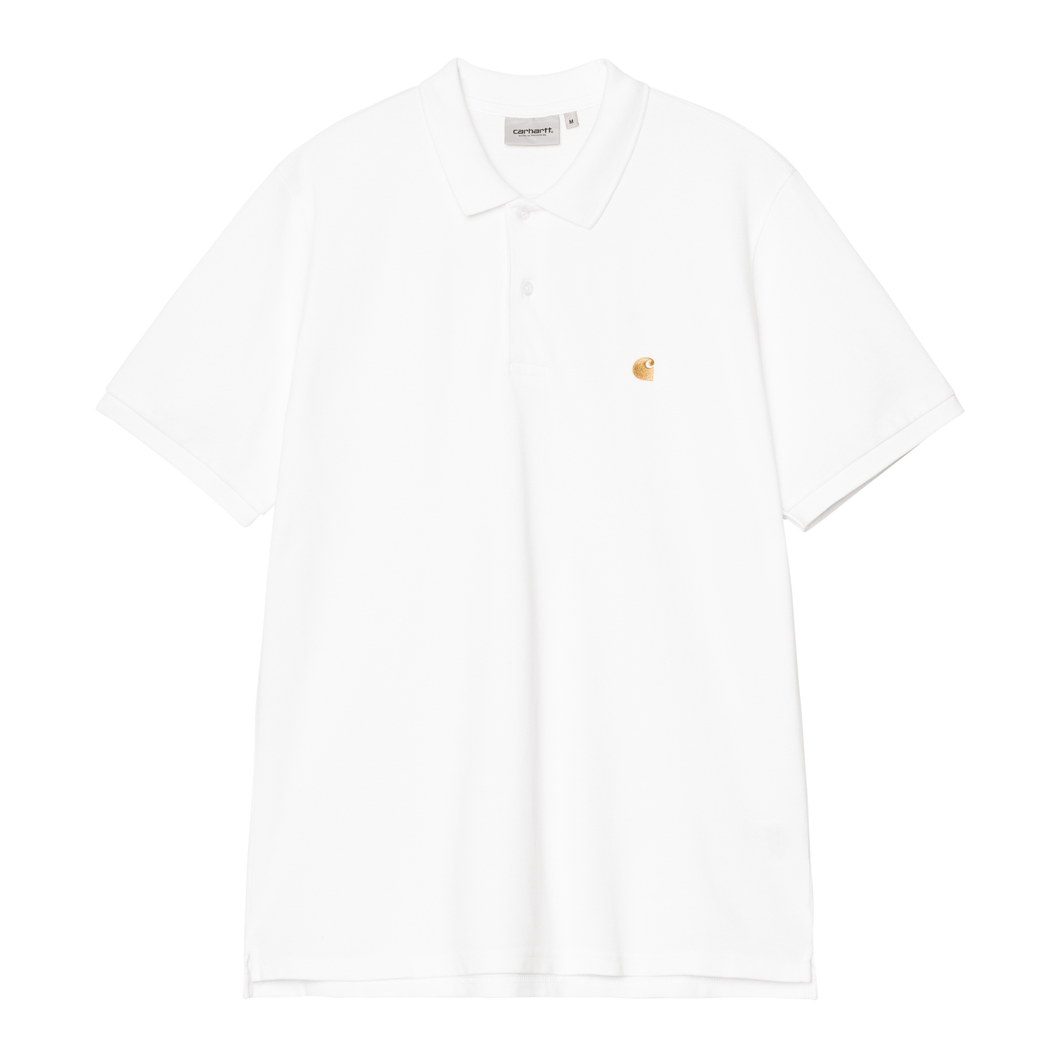 S/S CHASE PIQUE POLO WHITE / GOLD