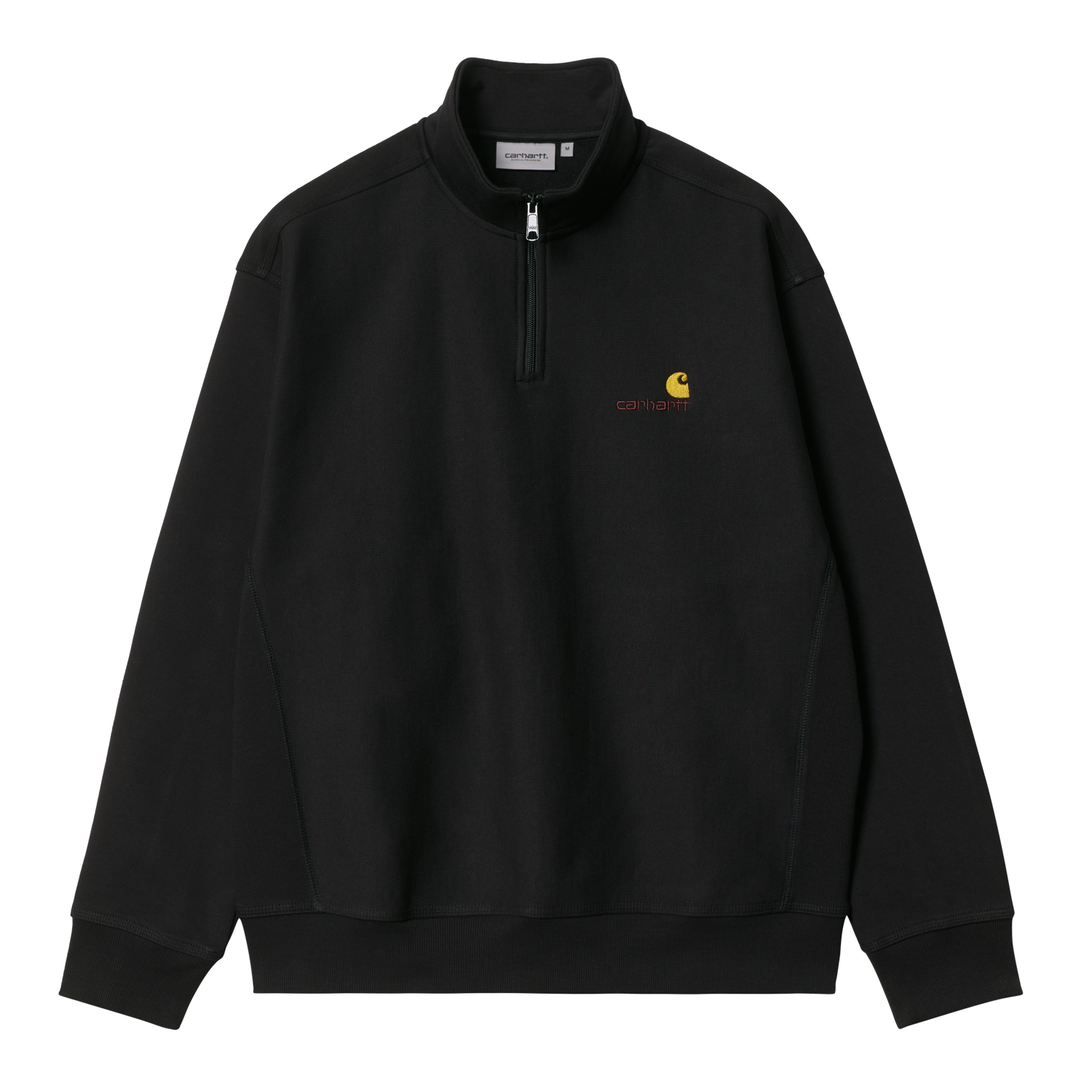 HALF ZIP AMERICAN SCRIPT SWEAT BLACK