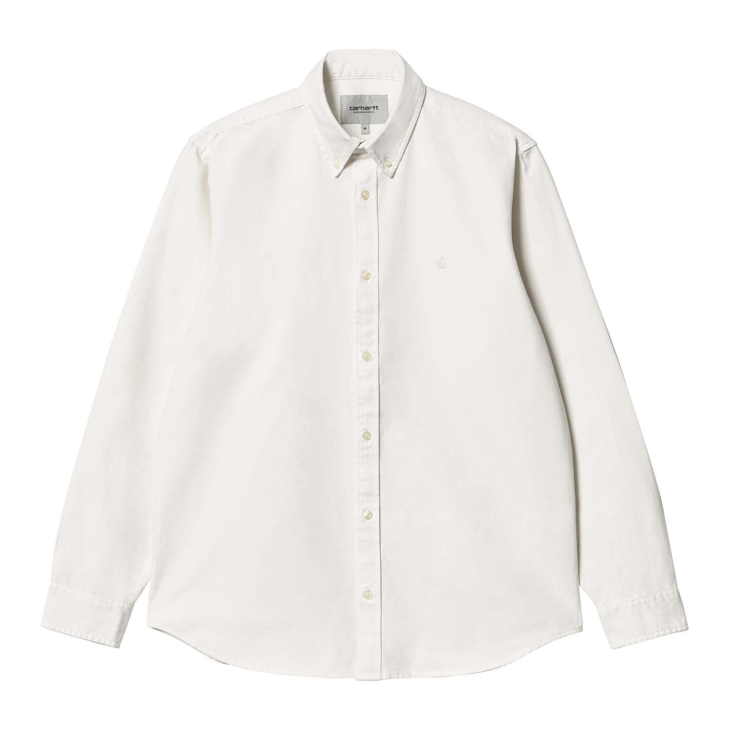 L/S BOLTON SHIRT WHITE GARMENT DYED