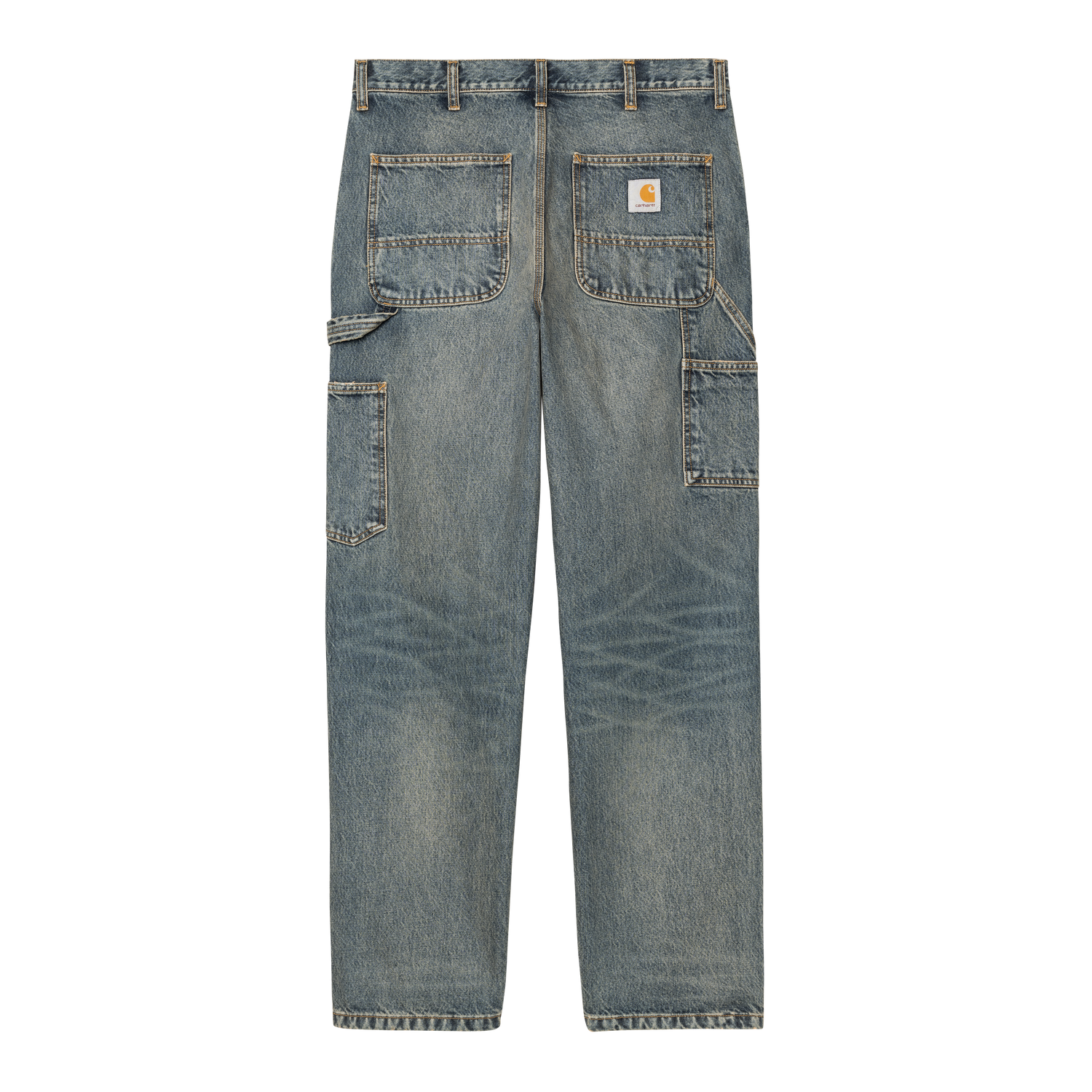 SINGLE KNEE PANT BLUE WORN USED WASH