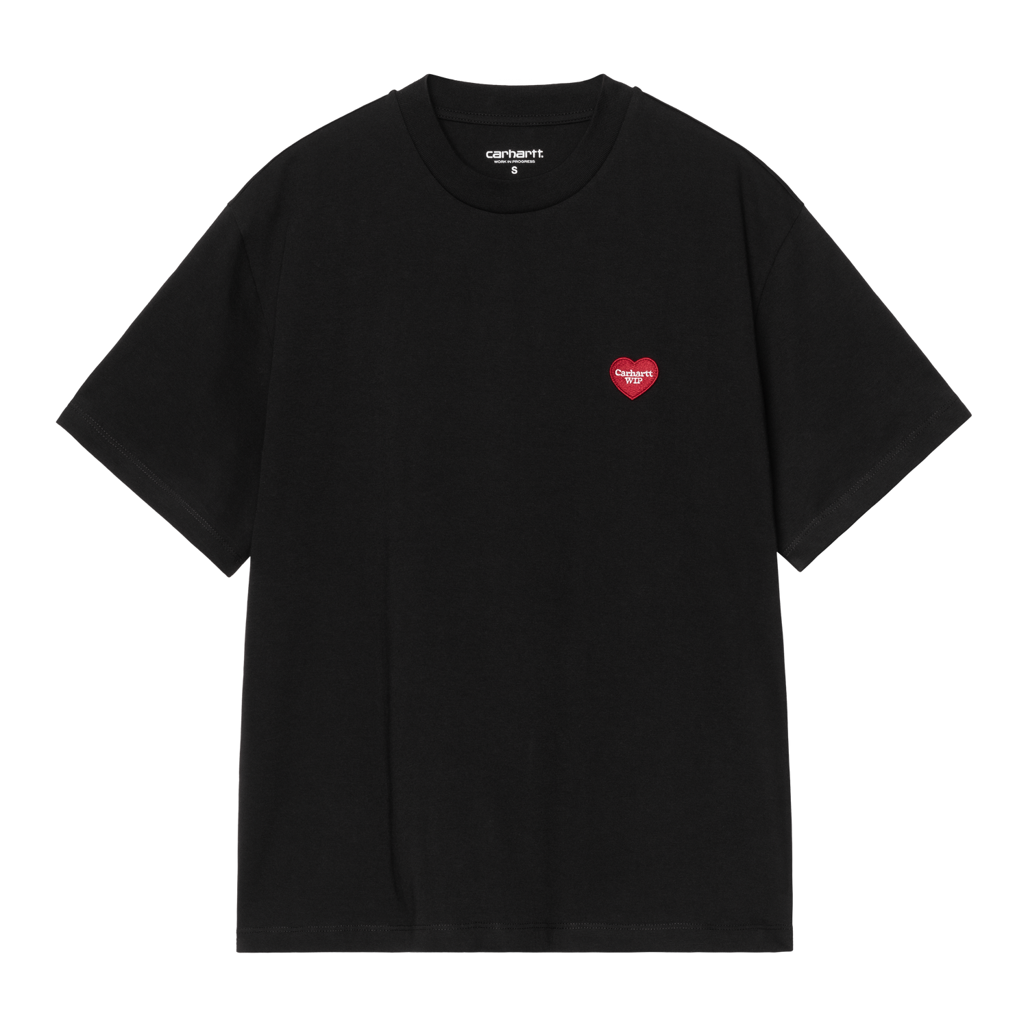 W' S/S HEART PATCH T-SHIRT BLACK / RED