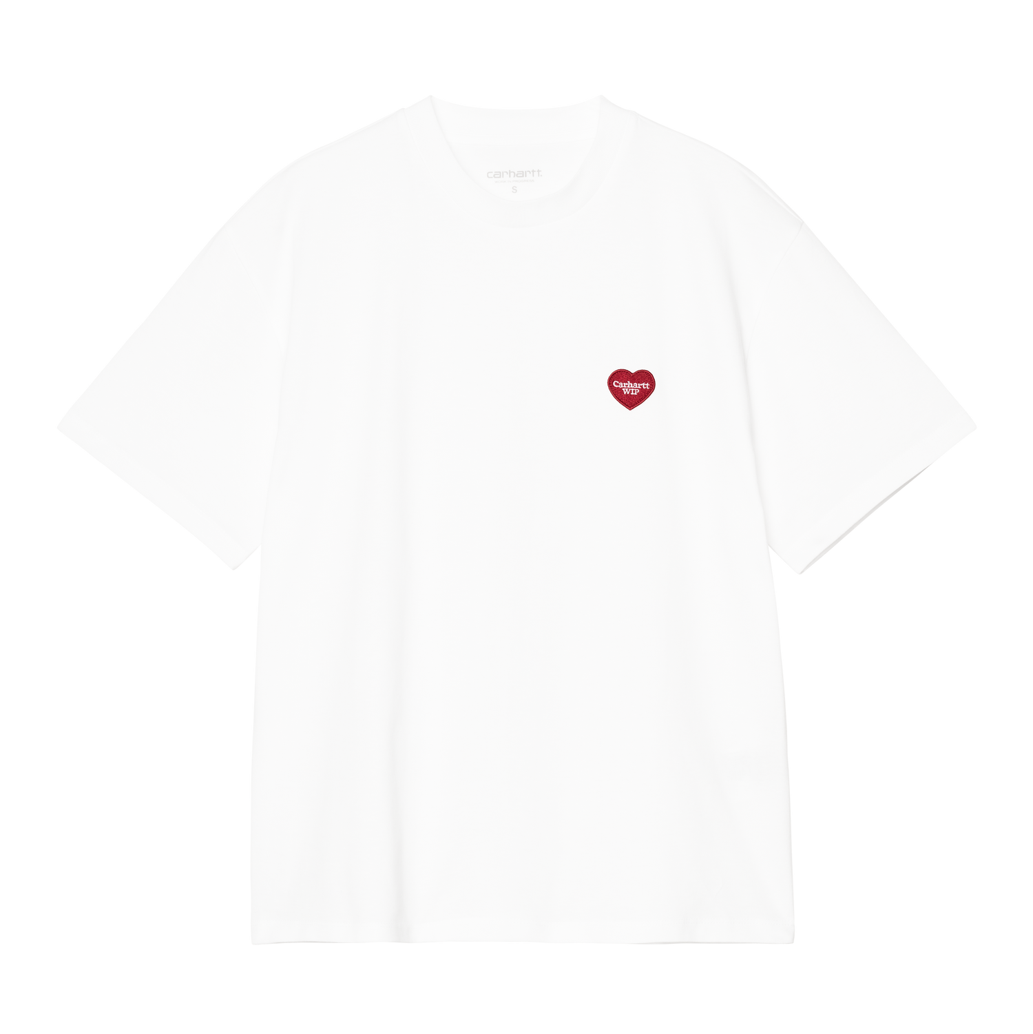 W' S/S HEART PATCH T-SHIRT WHITE / RED