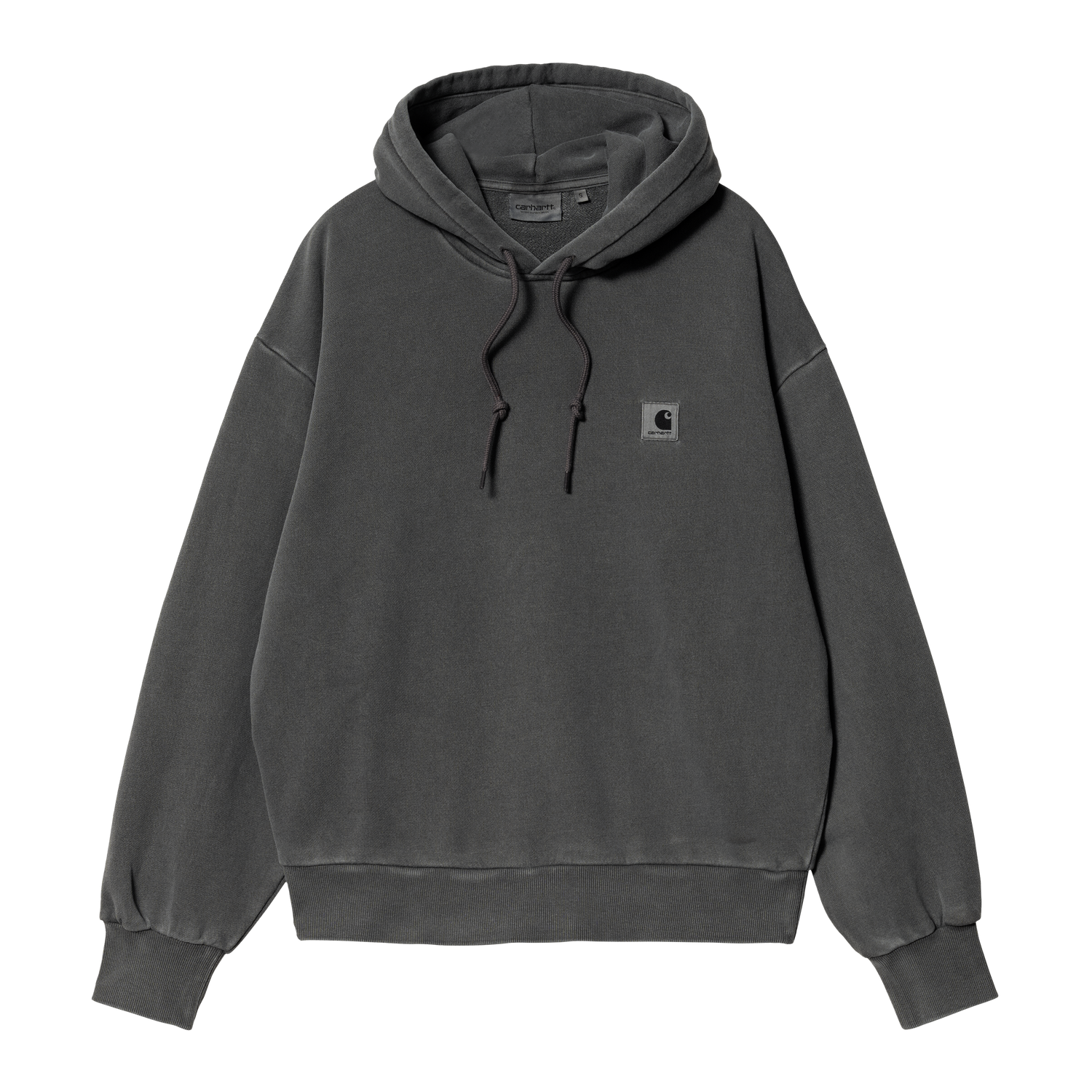 W' HOODED NELSON SWEAT BLACK GARMENT DYED