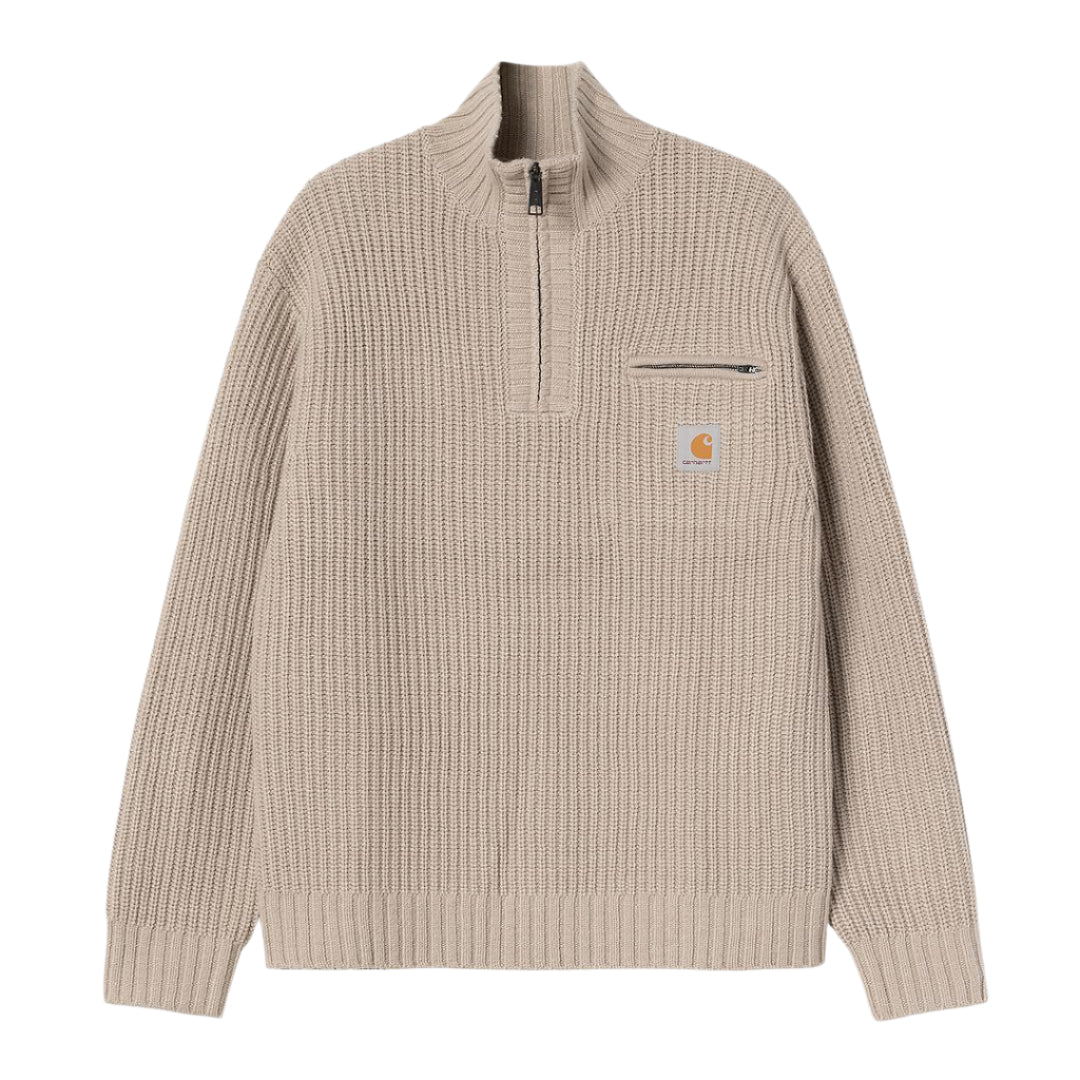 DETROIT HALF ZIP SWEATER FLEUR DE SEL