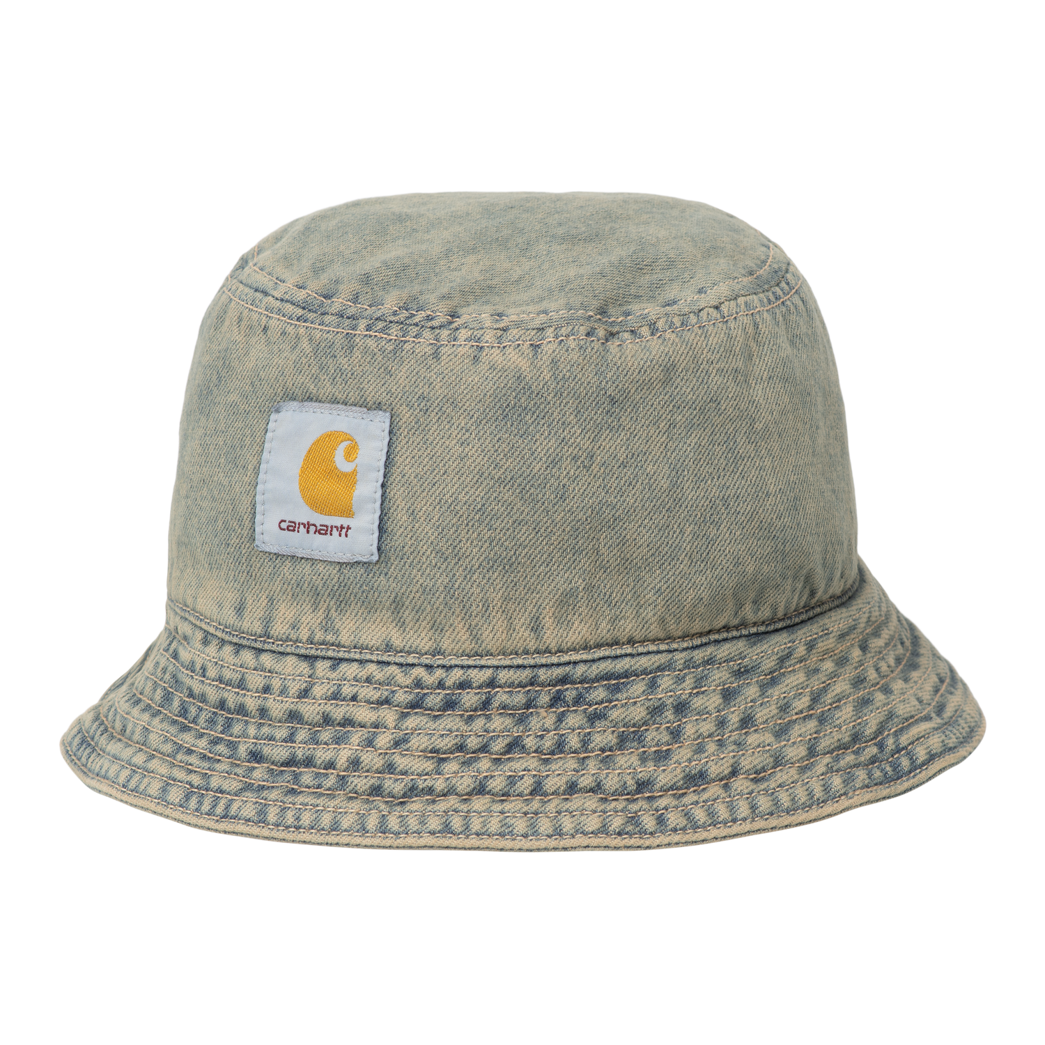 TIGAN BUCKET HAT BLUE / LEATHER GARMENT DYED