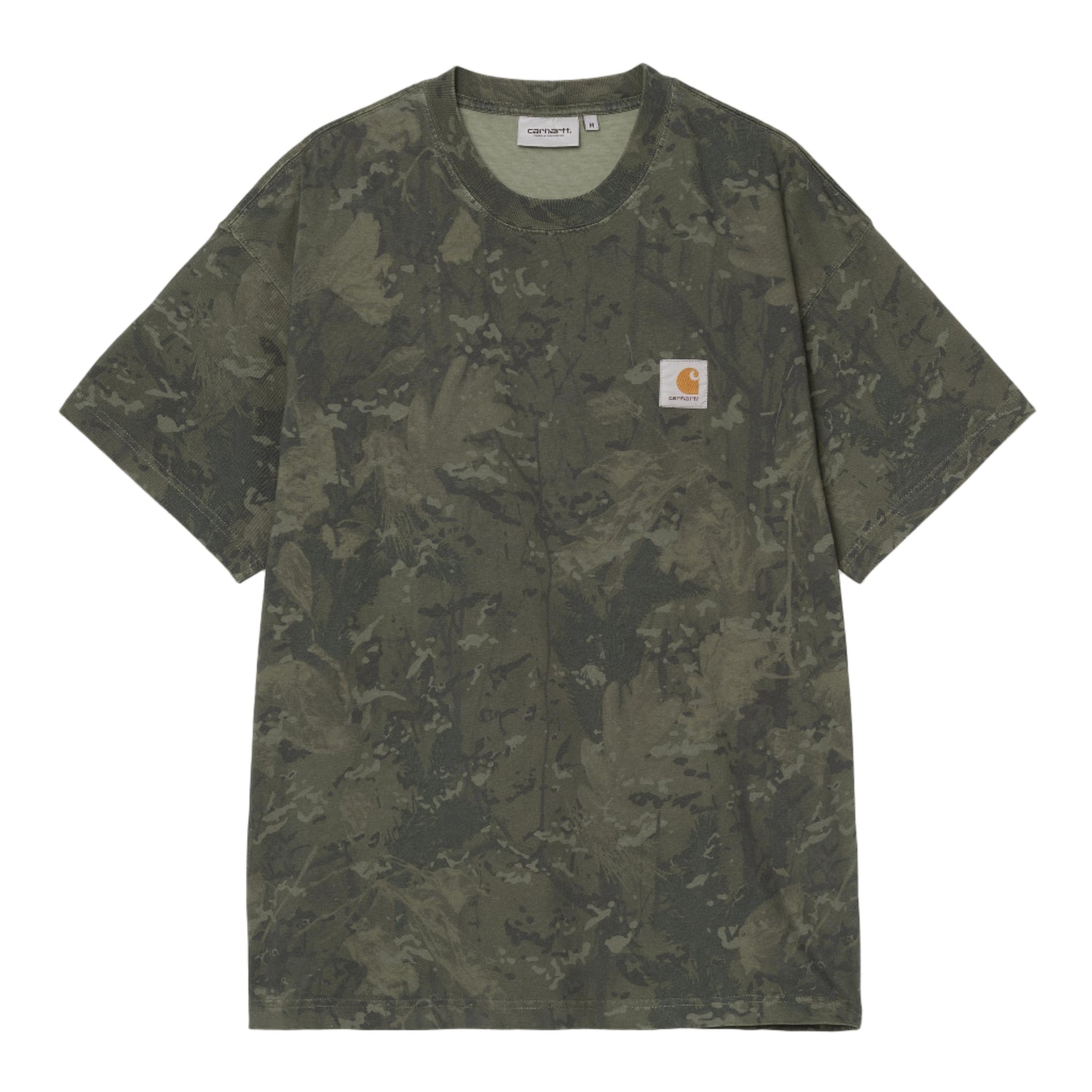 S/S CAMO COMBI T-SHIRT CAMO COMBI GREEN / OLIVE GARMENT DYED