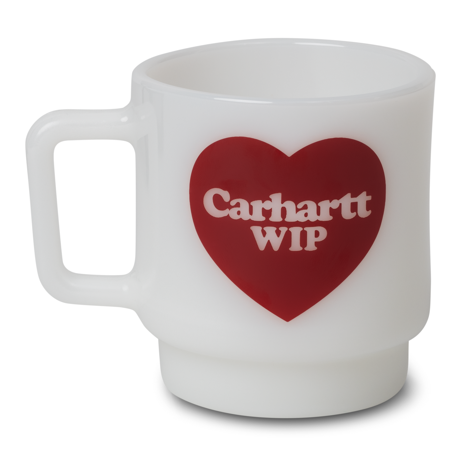 HEART GLASS MUG WHITE