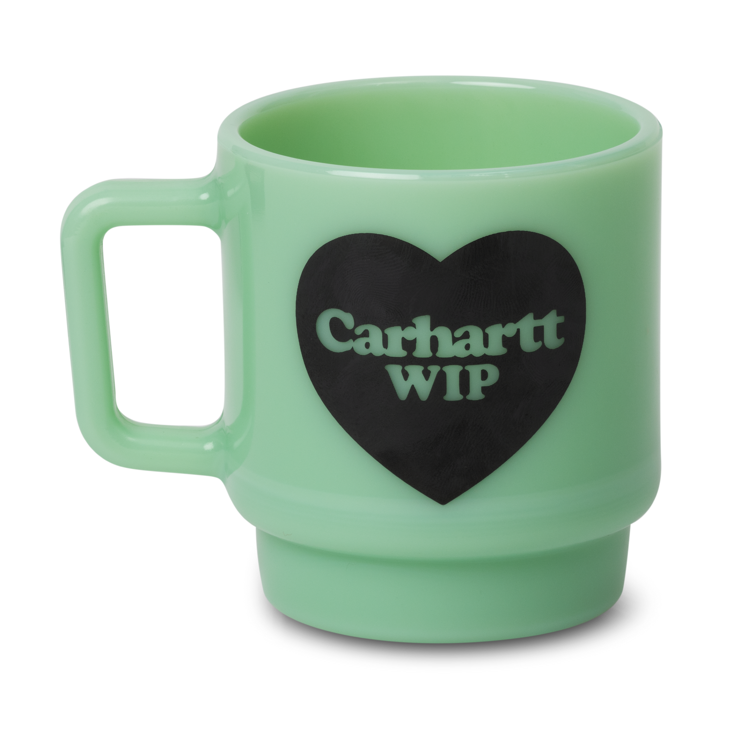 HEART GLASS MUG JADE