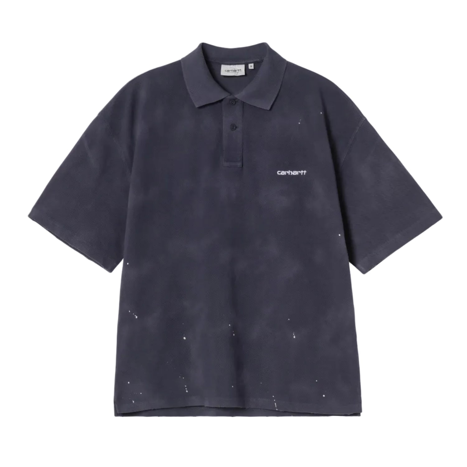 S/S PAINTER POLO DARK NAVY DESTROY WASH SPLATTER