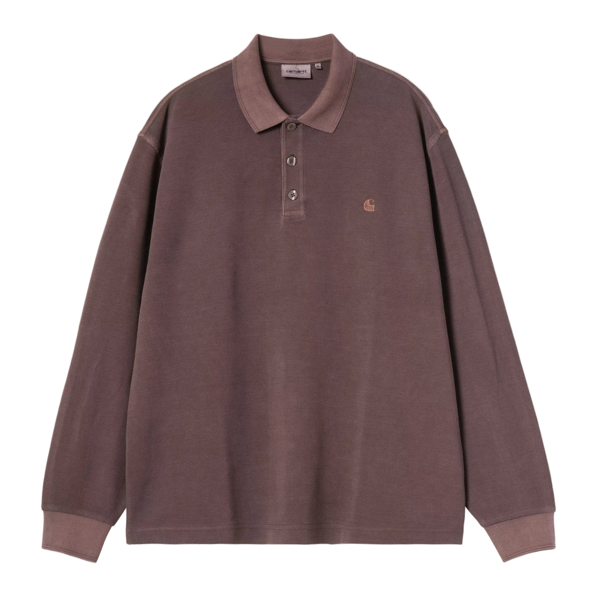 L/S WAFFLE RUGBY SHIRT PALISANDER GARMENT DYED