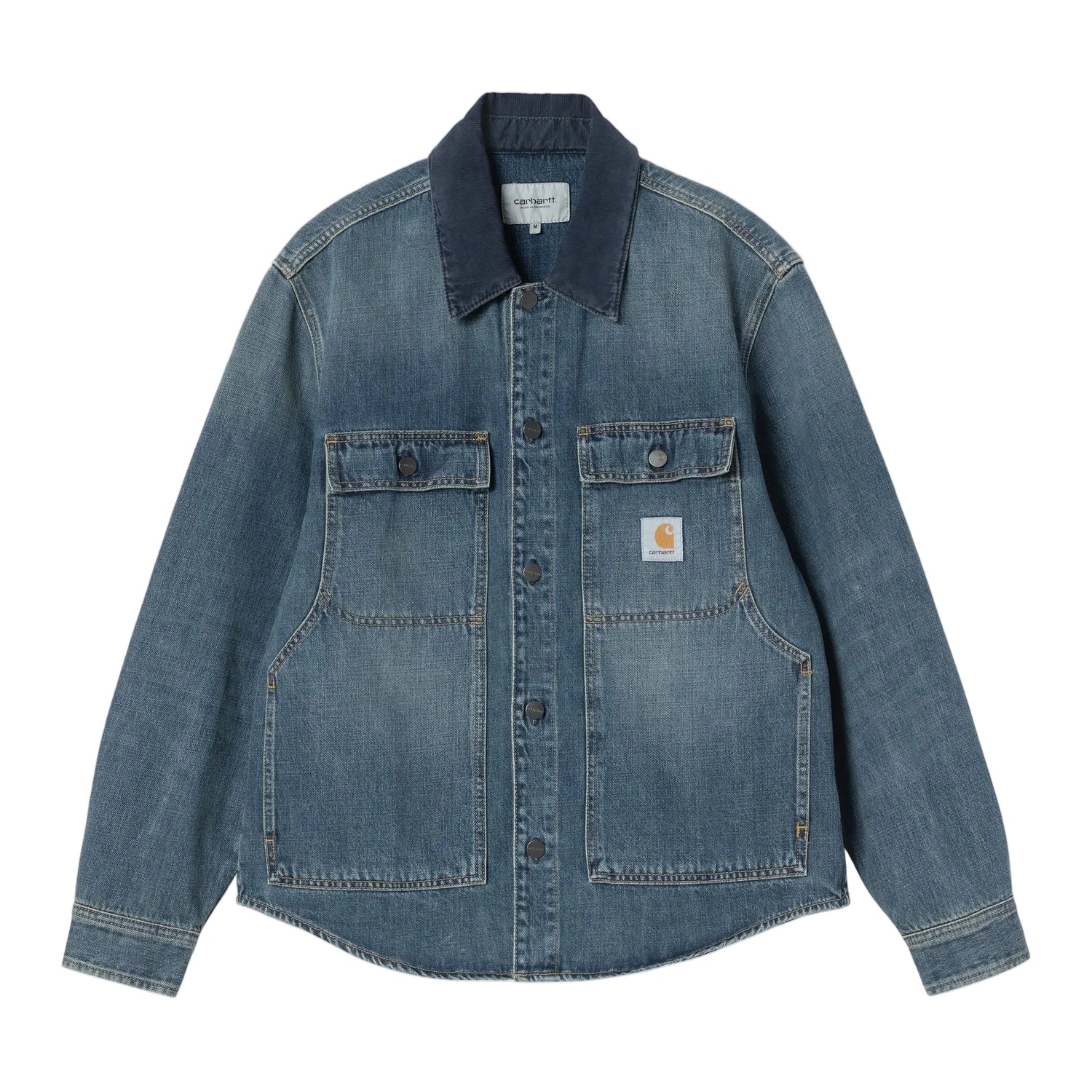 OAKLAND SHIRT JAC BLUE / DARK NAVY WORN USED WASH