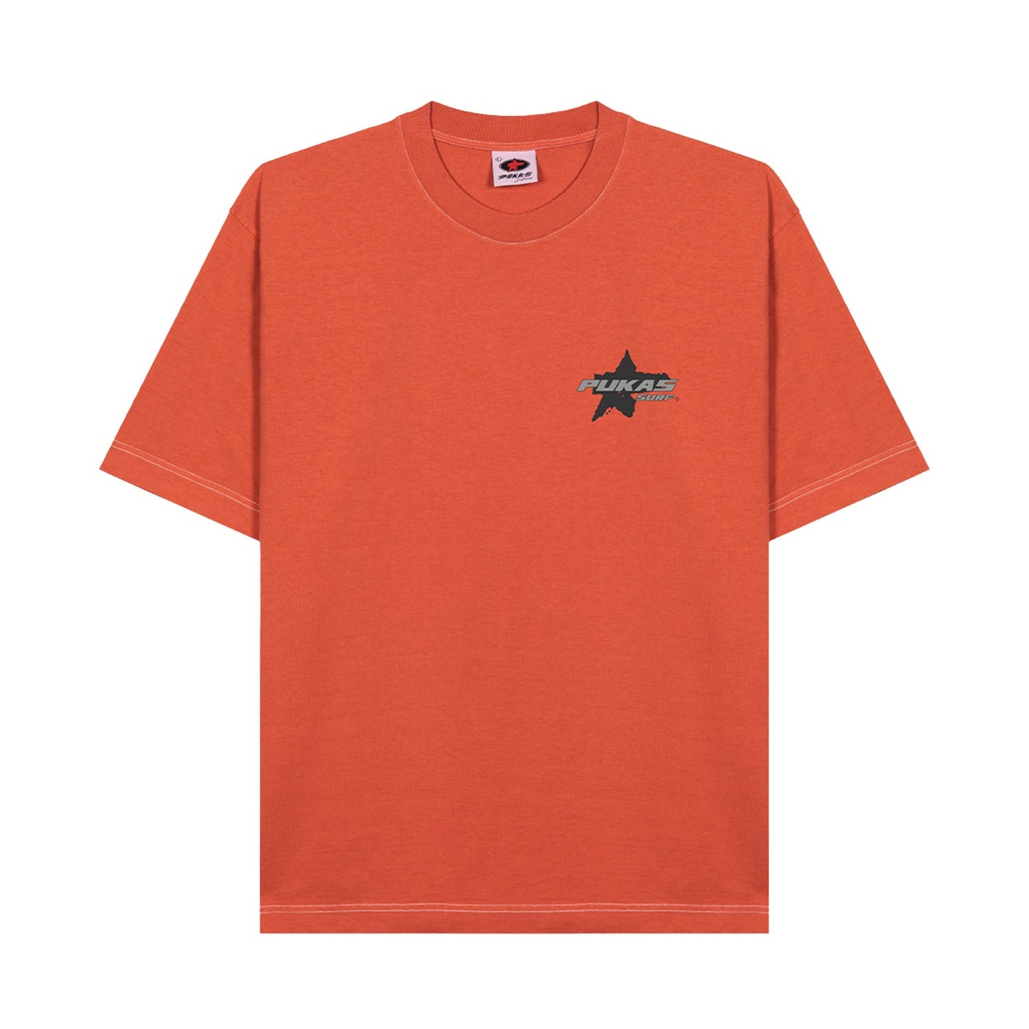 COMP CONTRAST STITCH TEE BURNT ORAGE