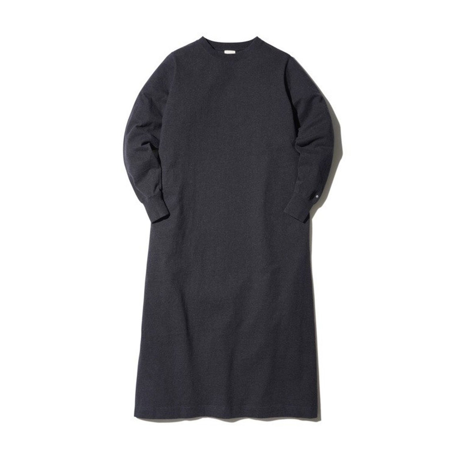 RECYCLED COTTON HEAVY L/S DRESS BLACK