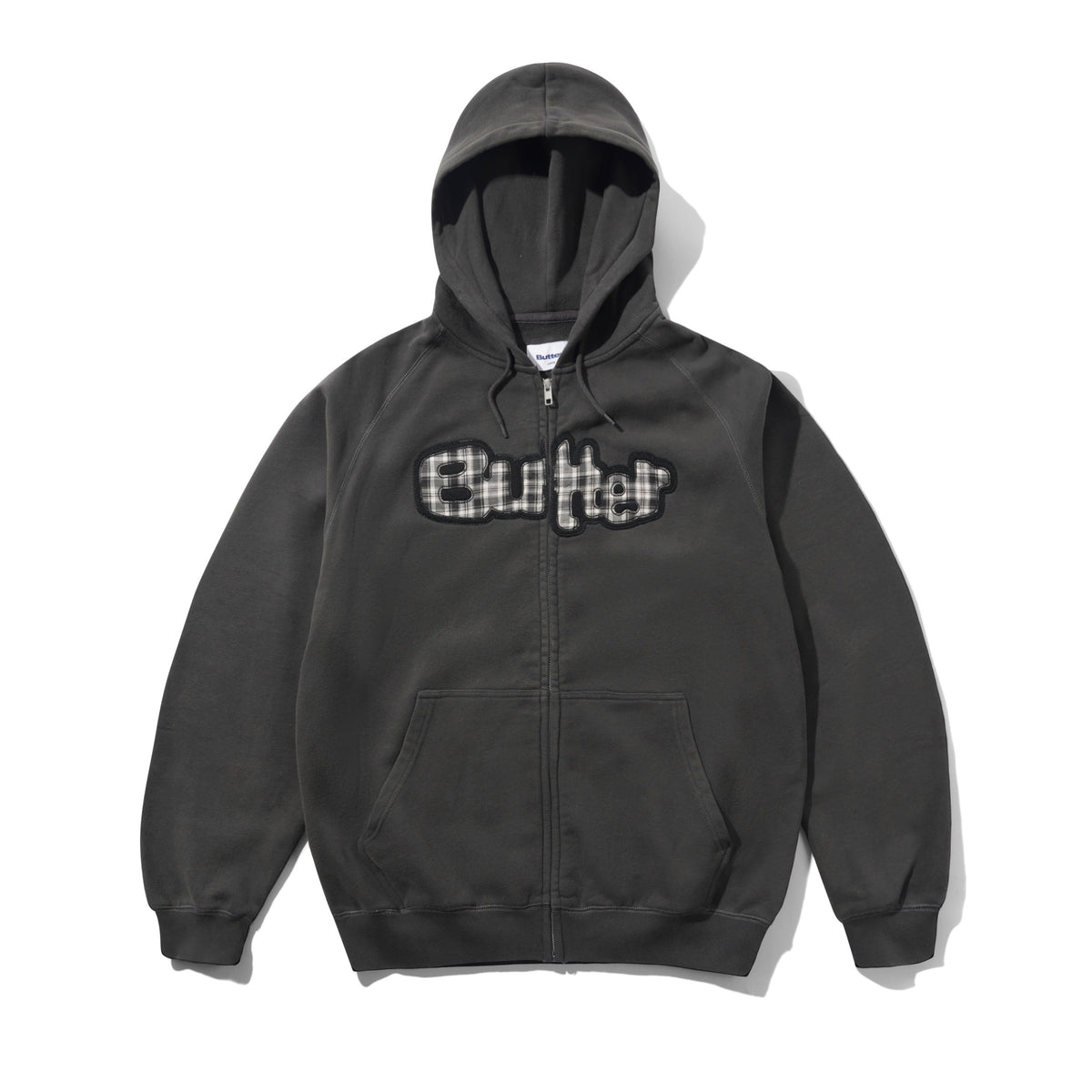 STRETCH ZIP-THRU HOOD WASHED BLACK