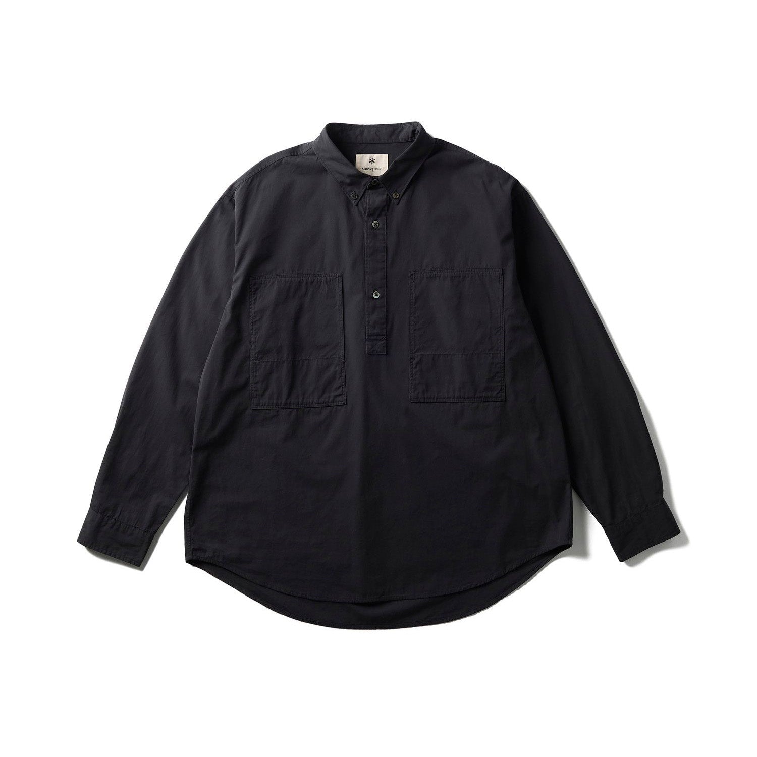 ORGANIC COTTON PULLOVER SHIRT BLACK