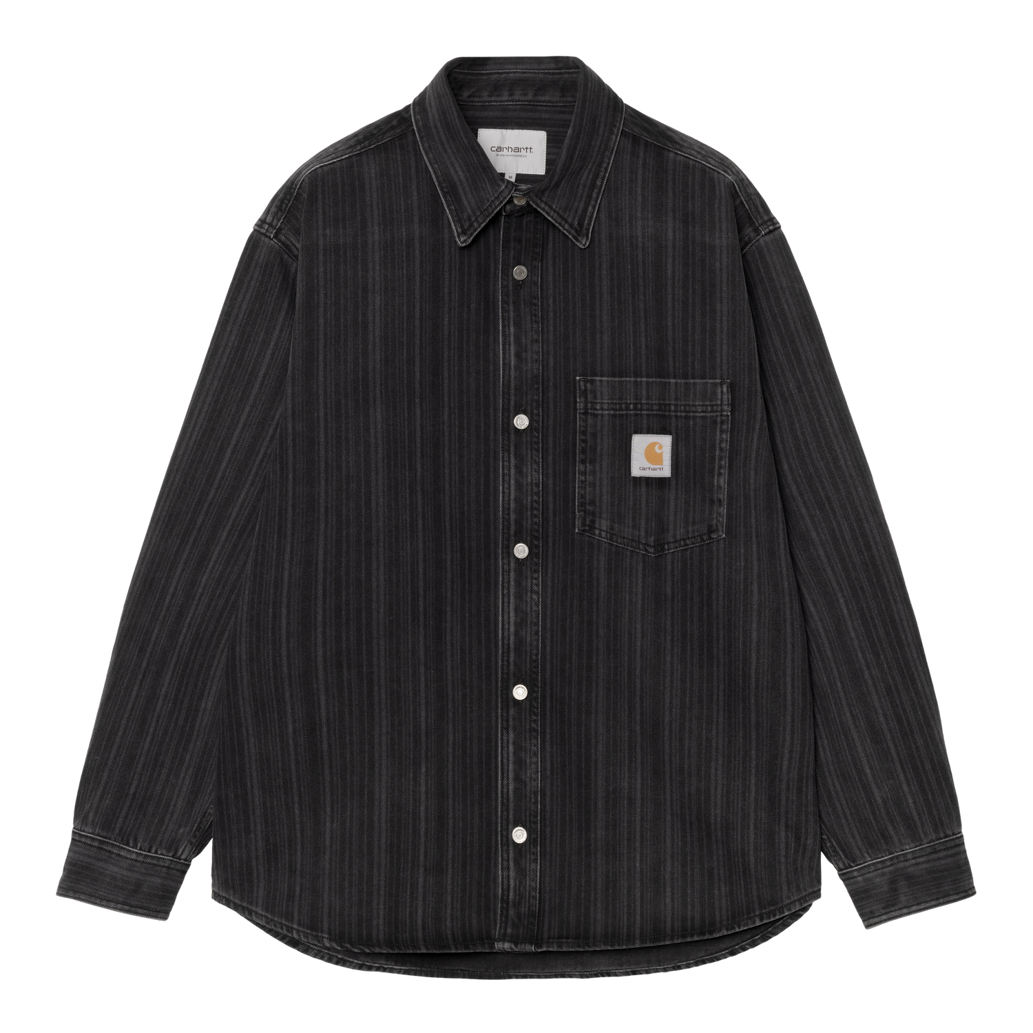 RYLAN SHIRT JAC RYLAN STRIPE BLACK STONE WASHED