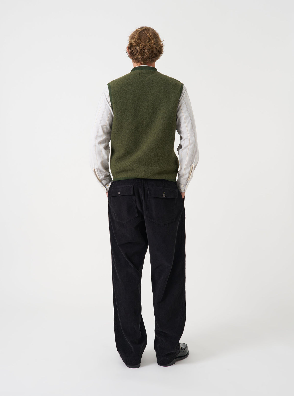ZIP WAISTCOAT WOOL OLIVE
