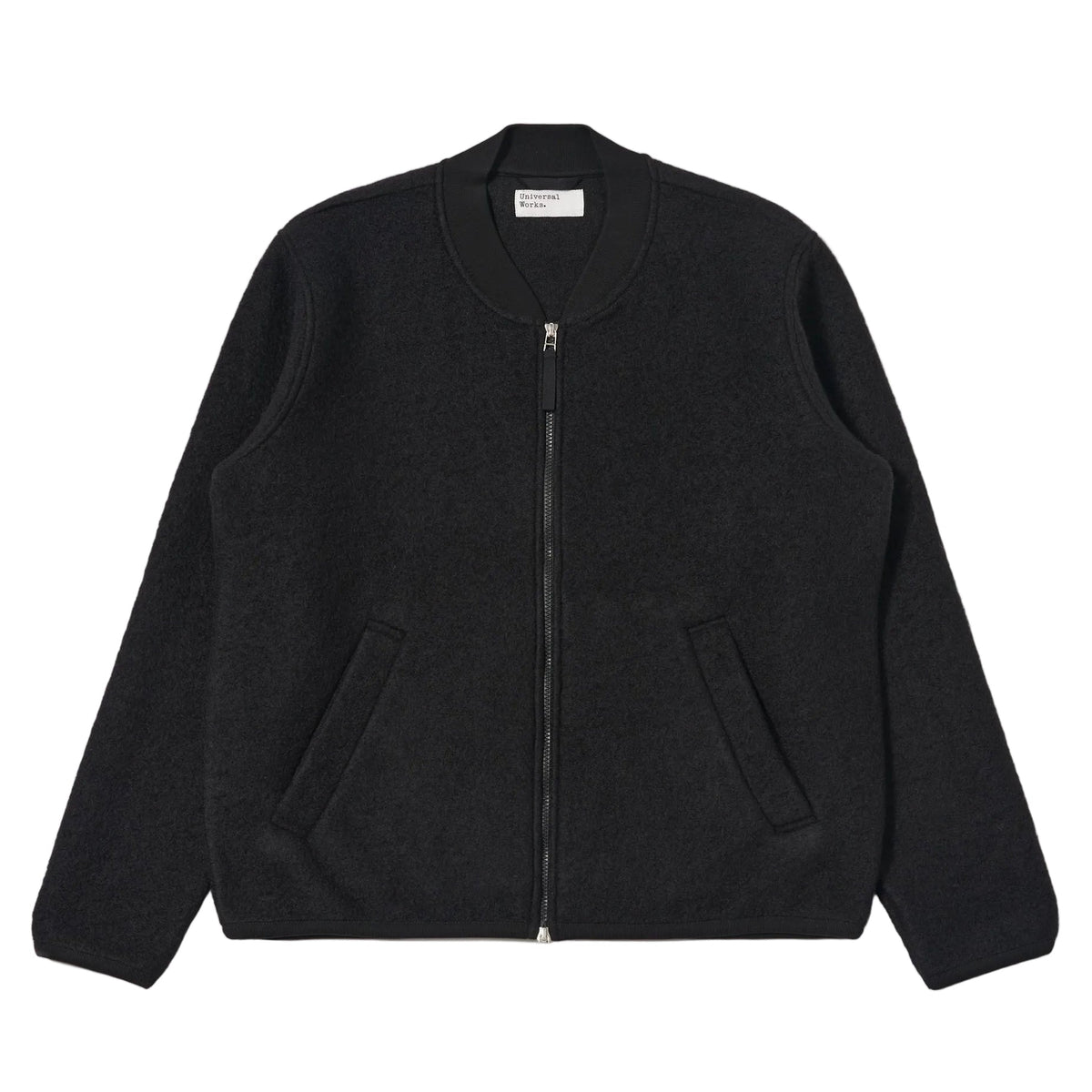 ZIP BOMBER WOOL BLACK