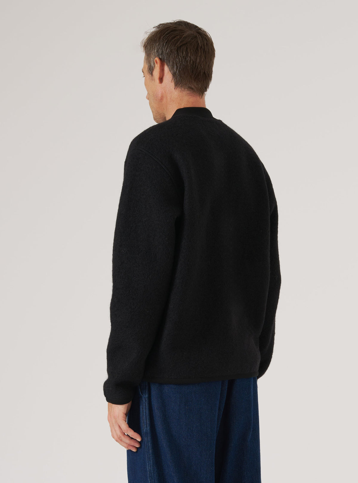 ZIP BOMBER WOOL BLACK