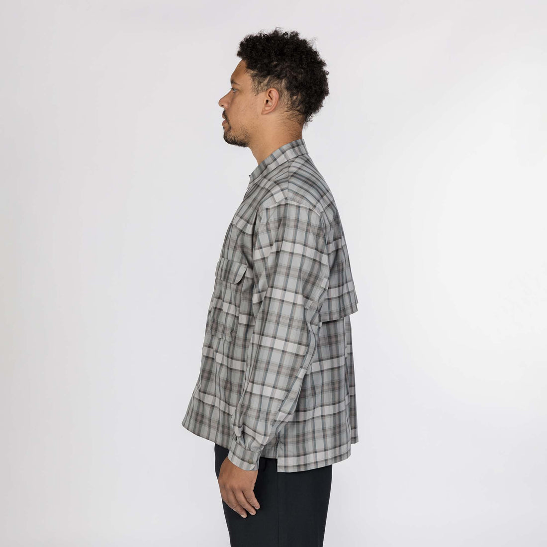 FADE CHECK BREEZY SHIRT GREIGE