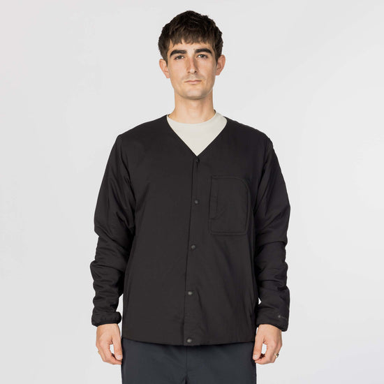 FLEXIBLE INSULATED CARDIGAN BLACK