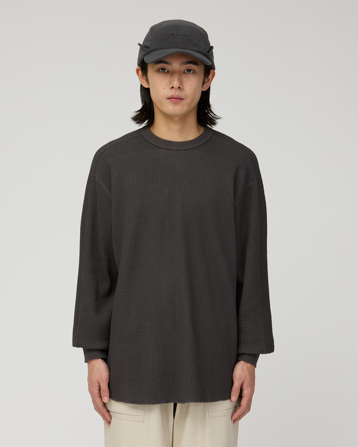 HEAVYWEIGHT WAFFLE PULLOVER CHARCOAL