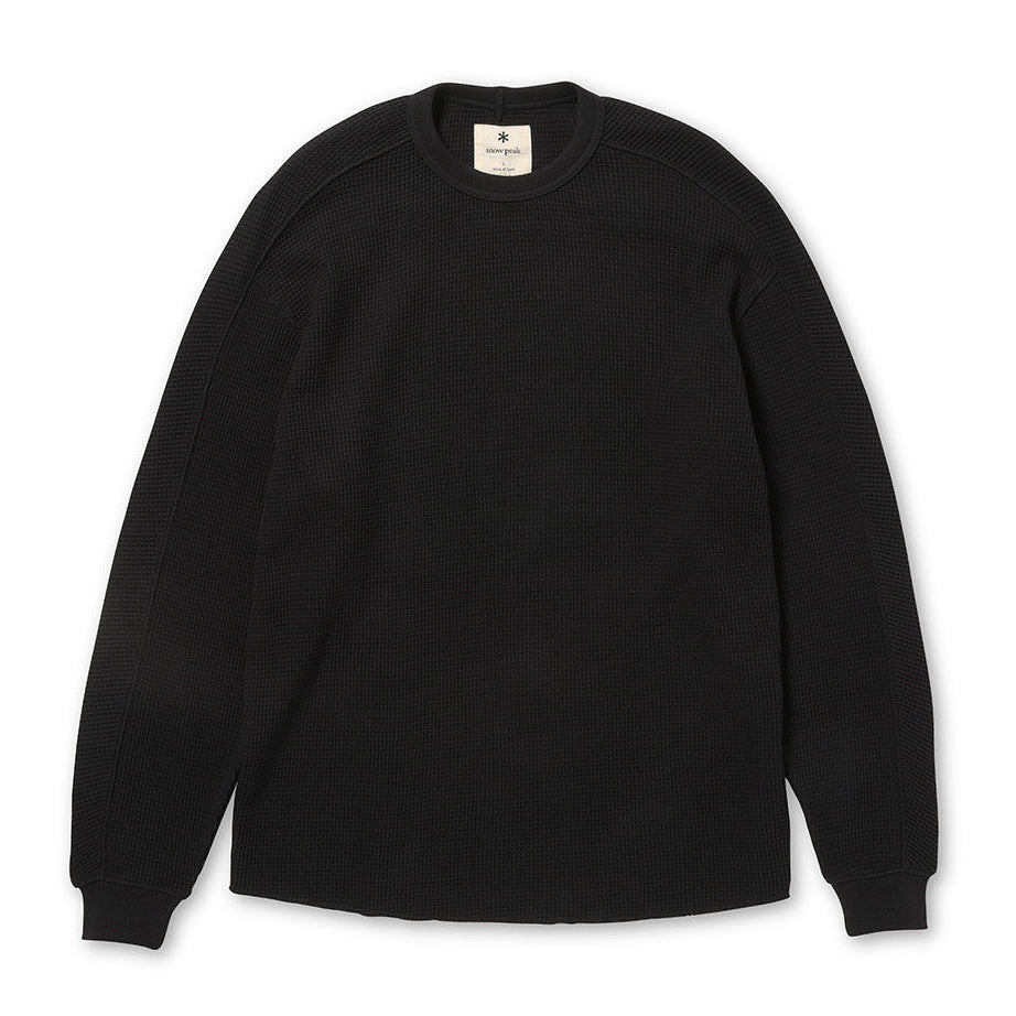 HEAVYWEIGHT WAFFLE PULLOVER BLACK