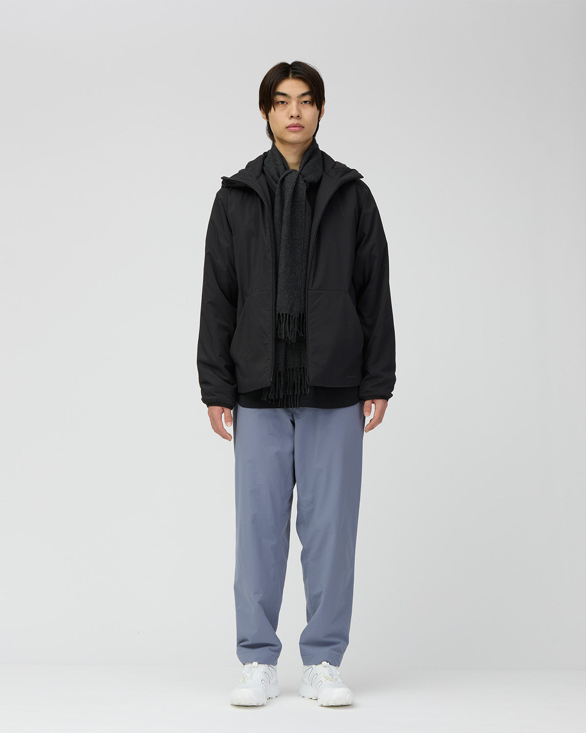 FLEXIBLE INSULATED ZIP PARKA BLACK