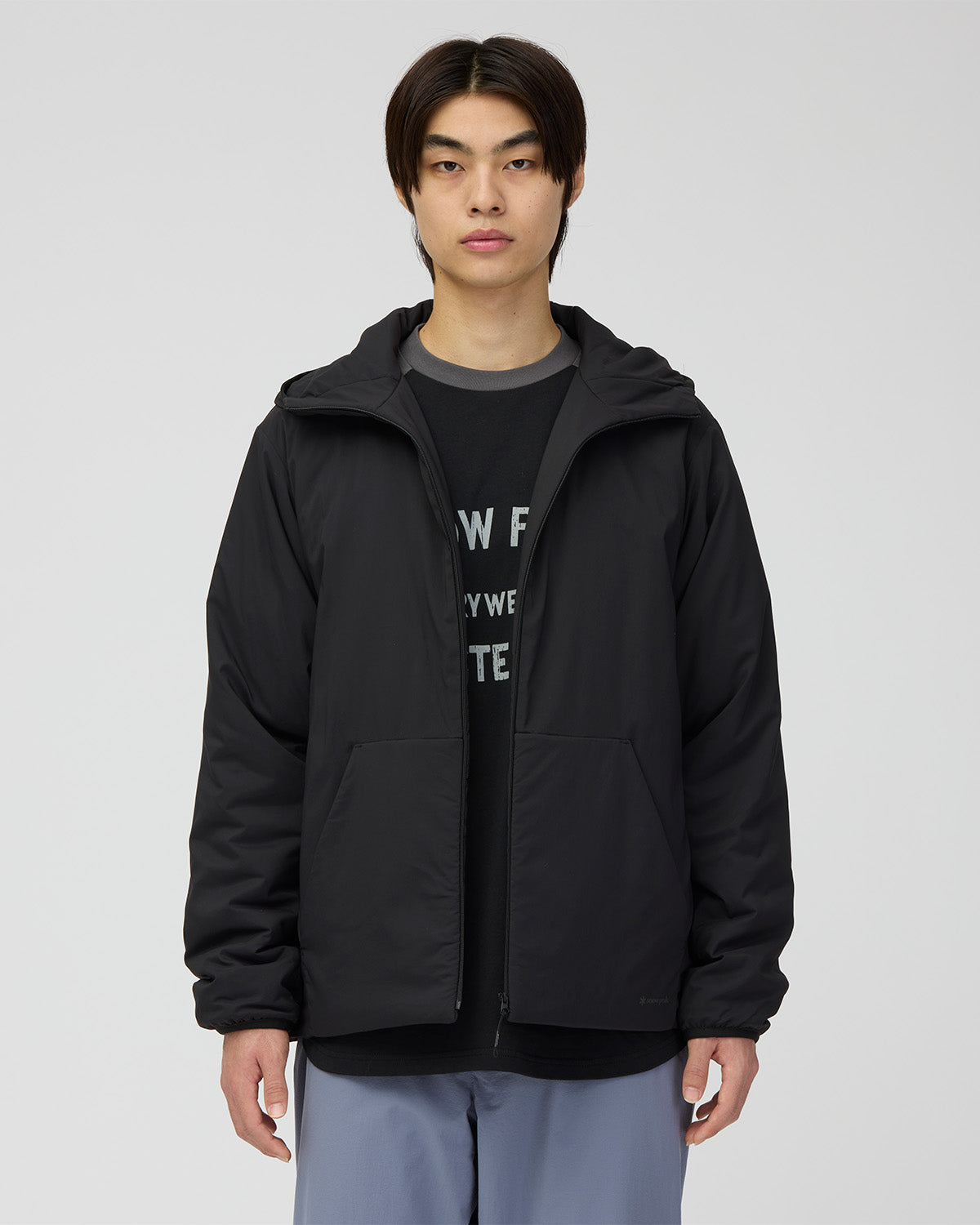 FLEXIBLE INSULATED ZIP PARKA BLACK