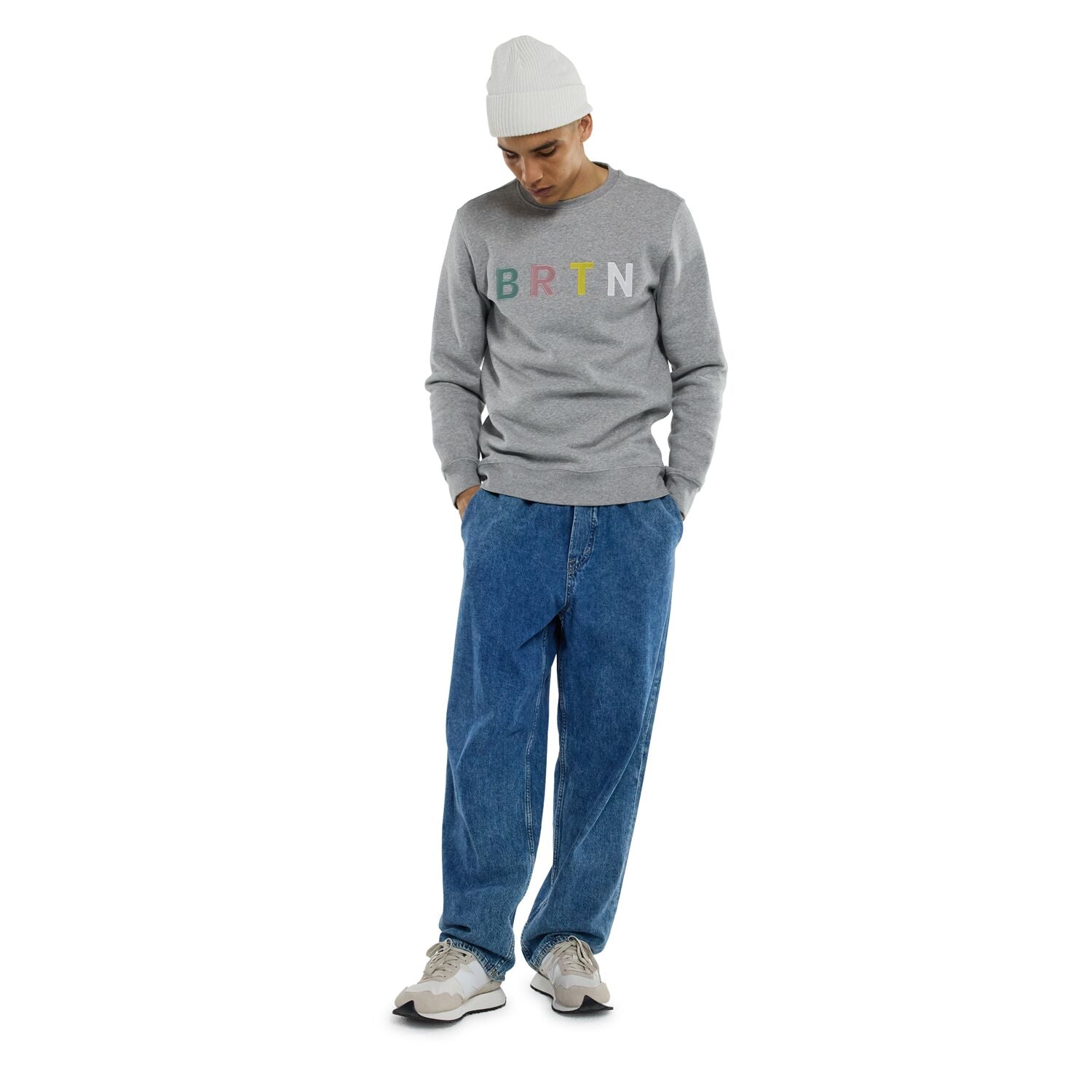 BRTN CREW GRAY HEATHER MULTI