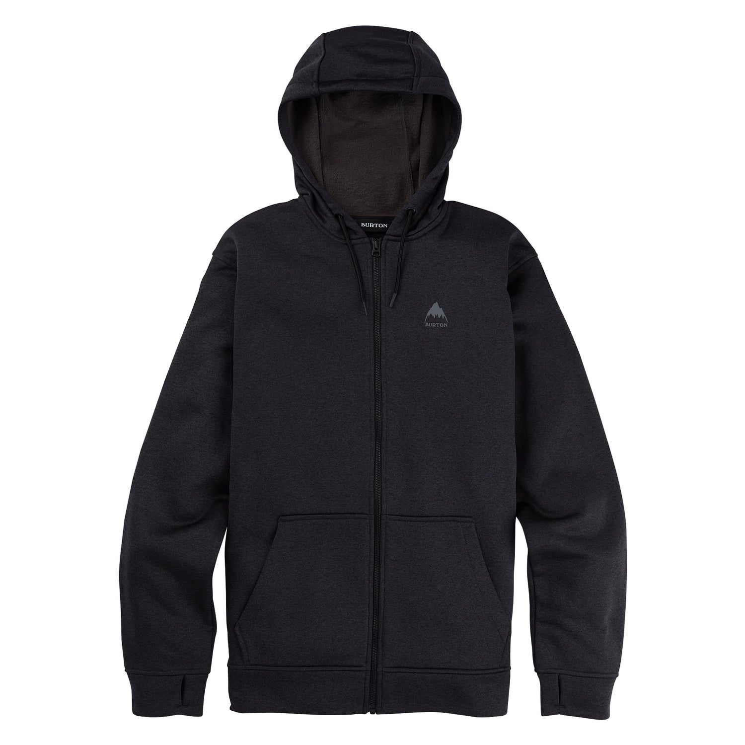 M OAK FRONT ZIP TRUE BLACK HEATHER