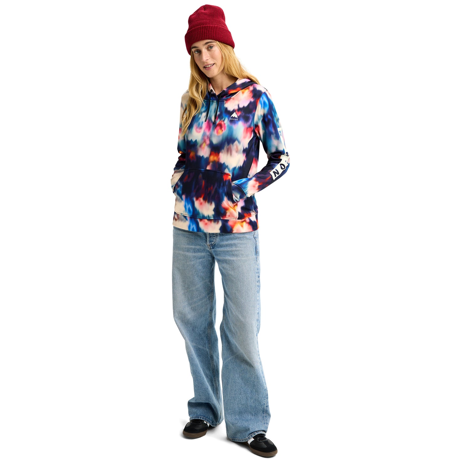 W OAK PULLOVER FLORAL BLUR
