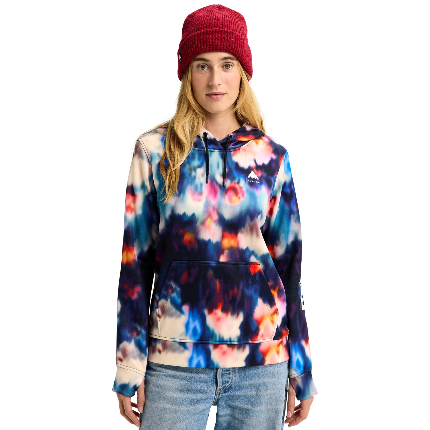 W OAK PULLOVER FLORAL BLUR