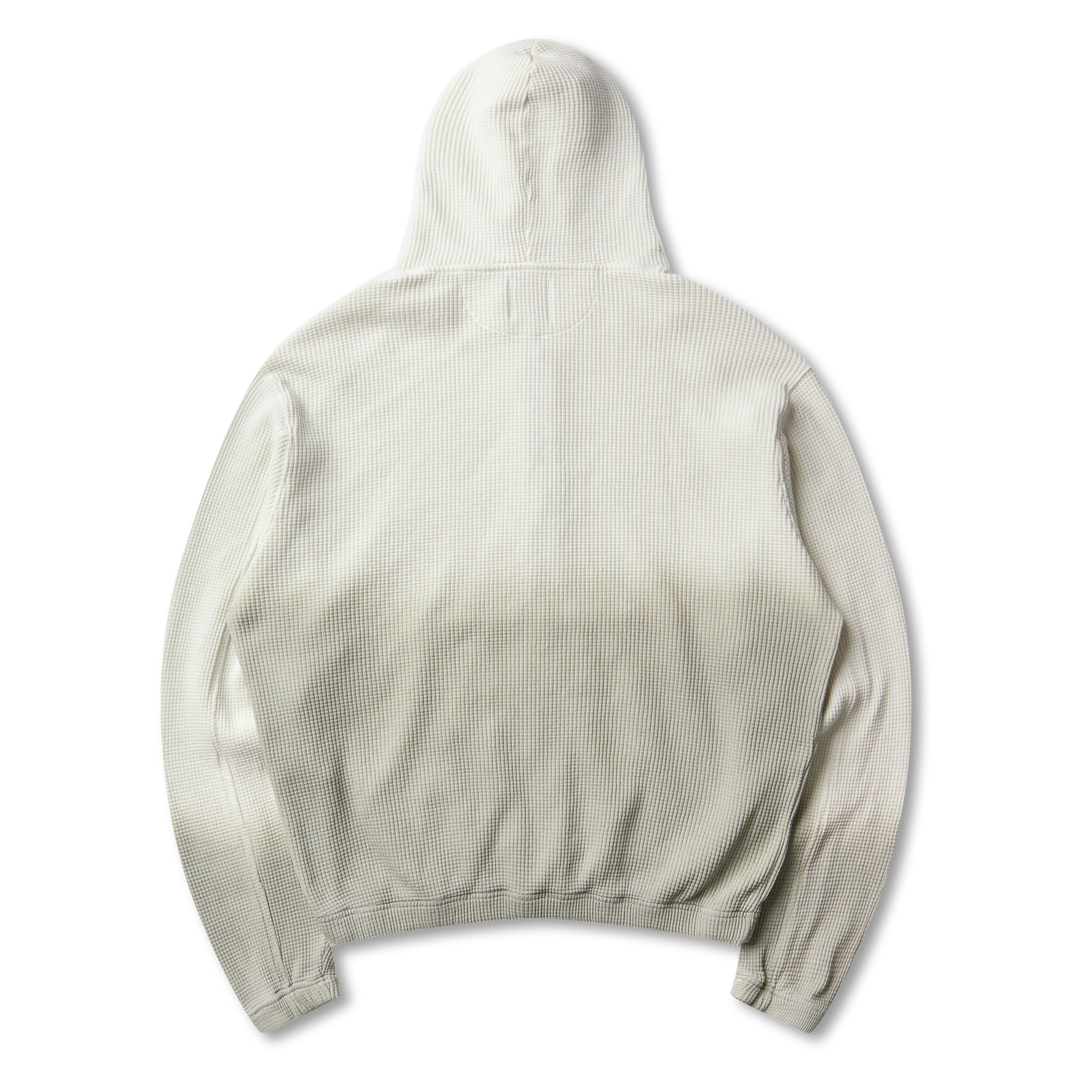 BEE SUN FADED ORGANIC WAFFLE ZIP UP HOODIE DIRTY WHITE
