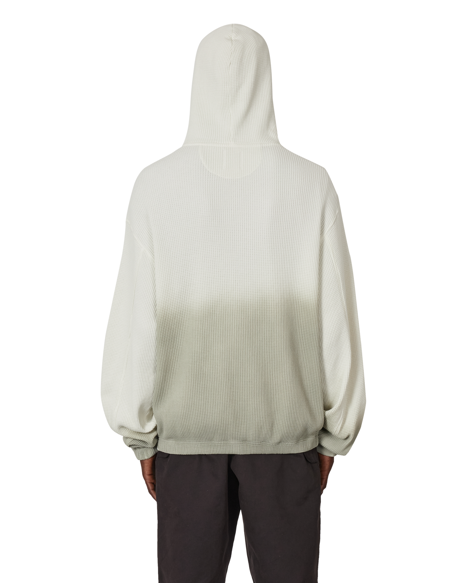 BEE SUN FADED ORGANIC WAFFLE ZIP UP HOODIE DIRTY WHITE