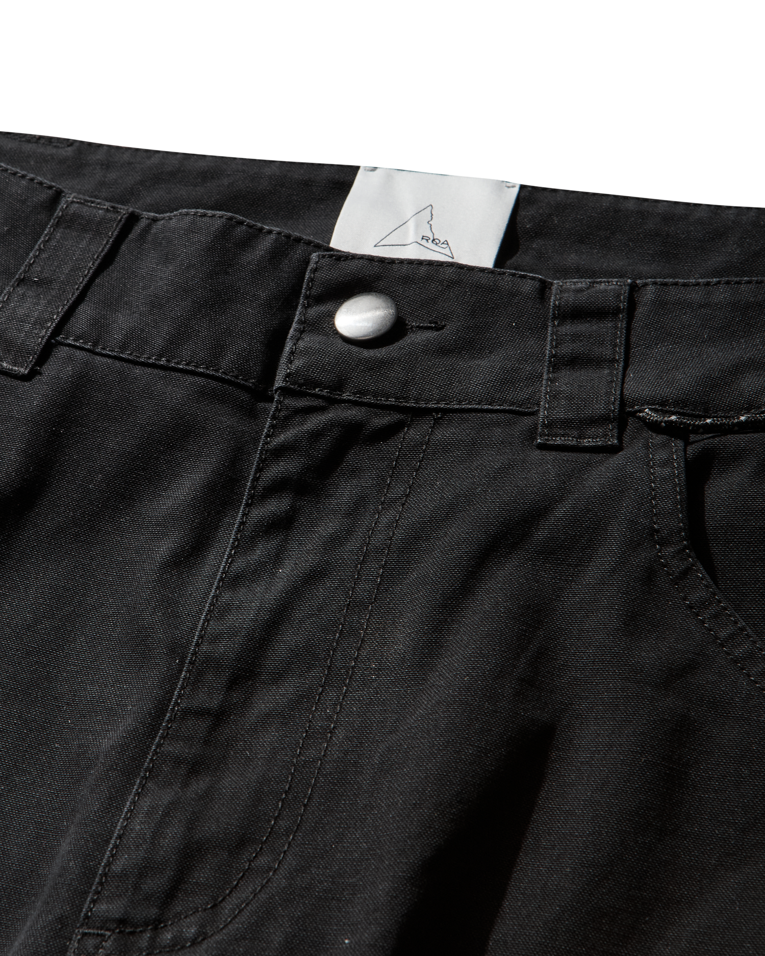 CRIMP SHAPED COTTON PANTS BLACK