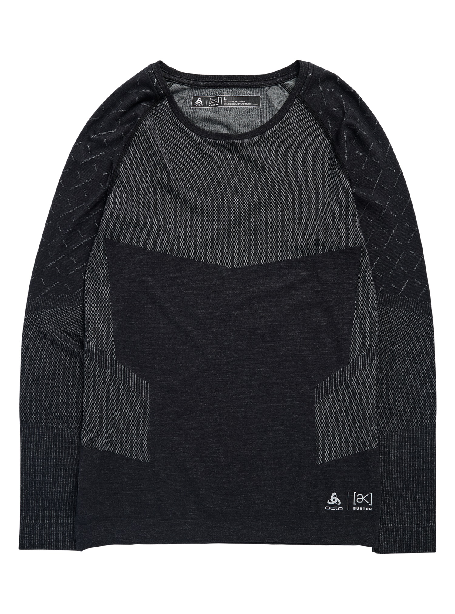 [AK] SLOKAR MERINO BASE LAYER CREWNECK TRUE BLACK / GRAY CLOUD